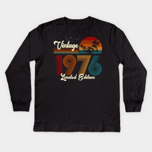 Vintage 1976 Shirt Limited Edition 44th Birthday Gift Kids Long Sleeve T-Shirt